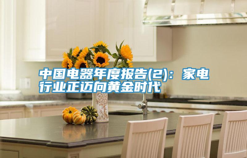 中國電器年度報告(2)：家電行業正邁向黃金時代