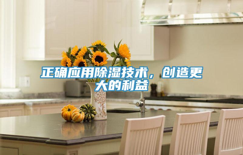 正確應用除濕技術，創造更大的利益