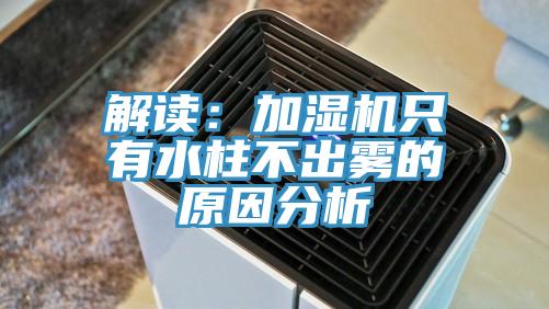 解讀：加濕機隻有水柱不出霧的原因分析