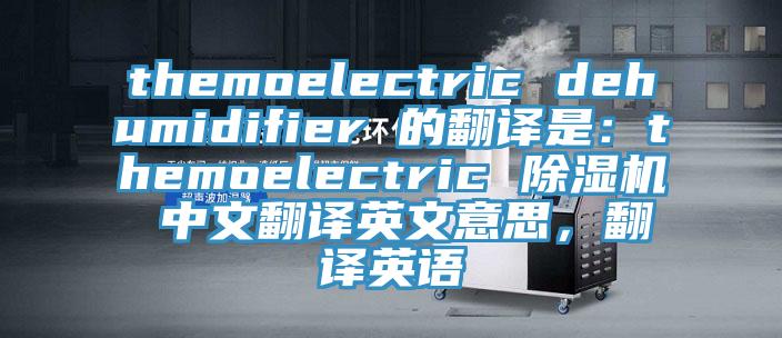 themoelectric dehumidifier 的翻譯是:themoelectric 好色先生在线播放 中文翻譯英文意思,翻譯英語