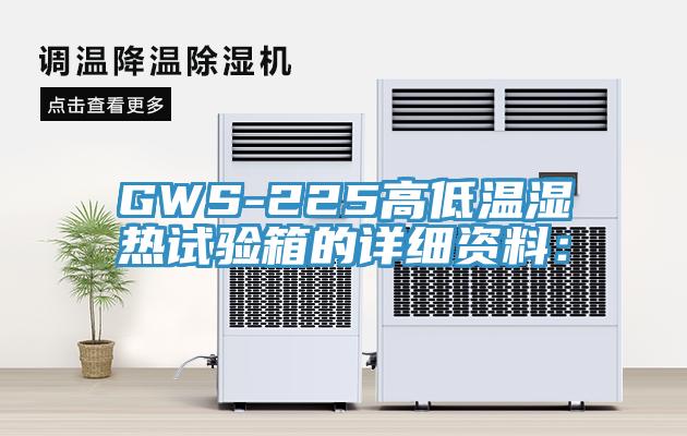 GWS-225高低溫濕熱試驗箱的詳細資料：