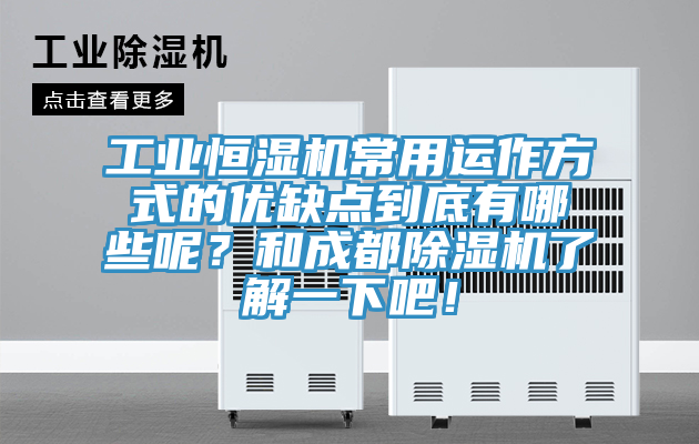 工業恒濕機常用運作方式的優缺點到底有哪些呢？和成都好色先生在线播放了解一下吧！