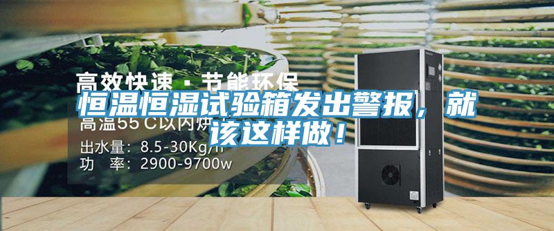 恒溫恒濕試驗箱發出警報,就該這樣做!